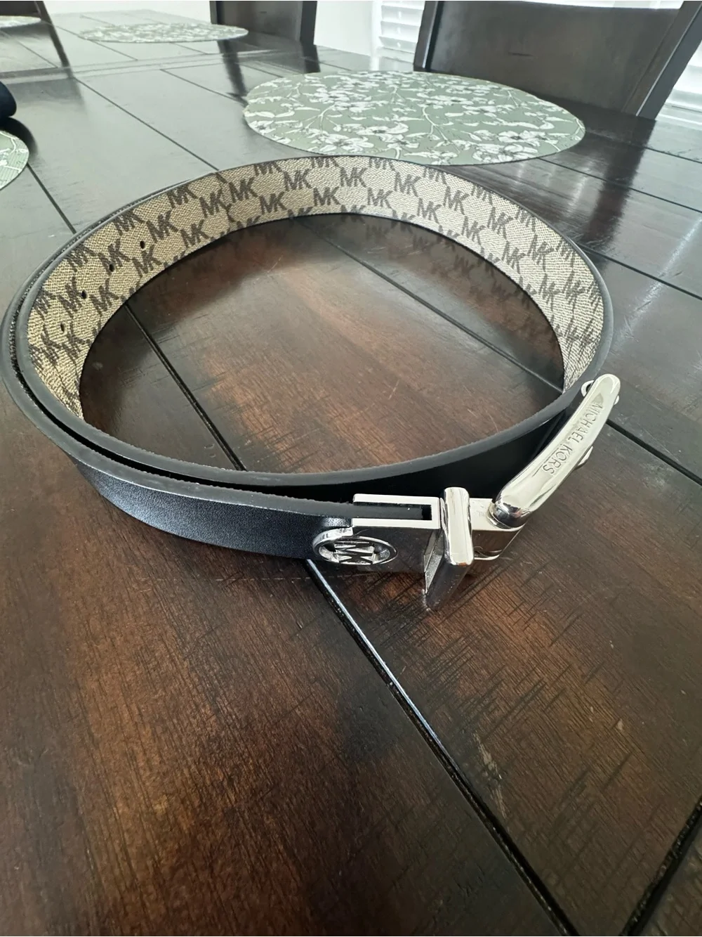 Michael Kors Reversible Black and Tan MK Logo Men's Belt